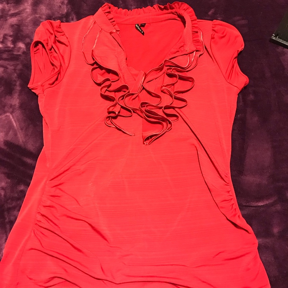 Heart Soul Red Juniors Ruffles Top